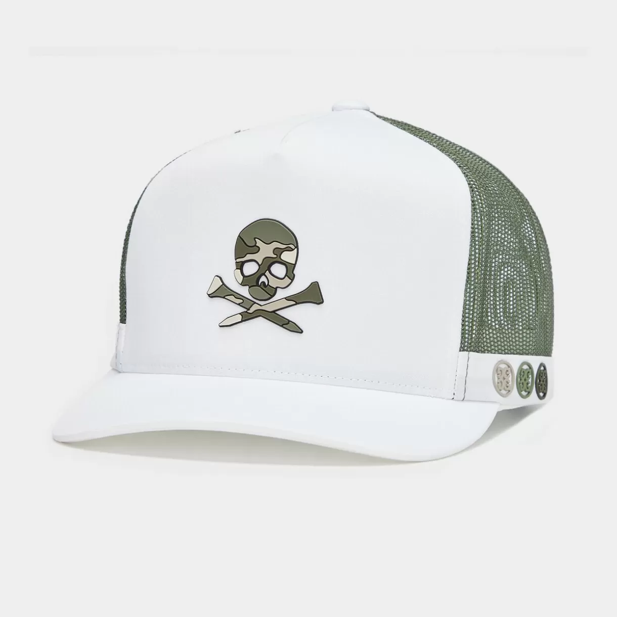G/FORE Camo Skull & Tees Interlock Knit Tall Trucker Hat- Hats