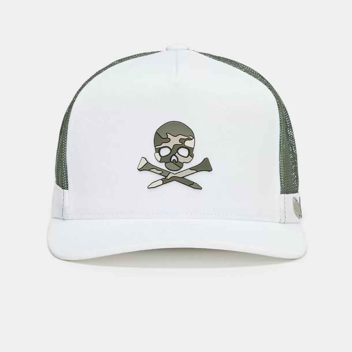 G/FORE Camo Skull & Tees Interlock Knit Tall Trucker Hat- Hats