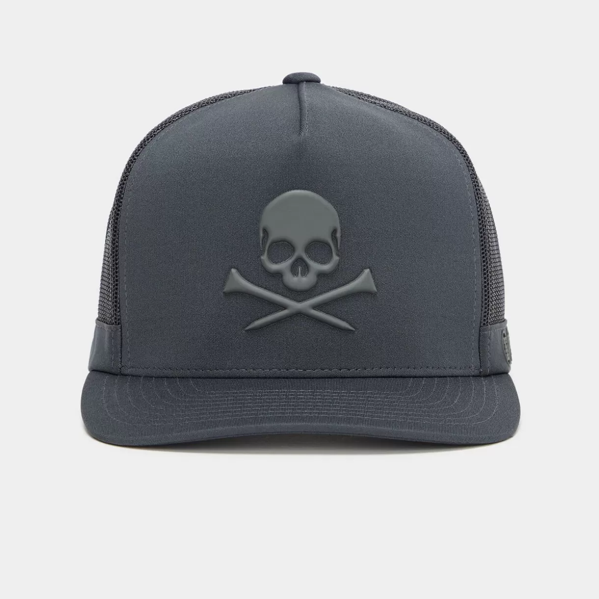 G/FORE Monochrome Skull & Tees Interlock Knit Tall Trucker Hat- Hats