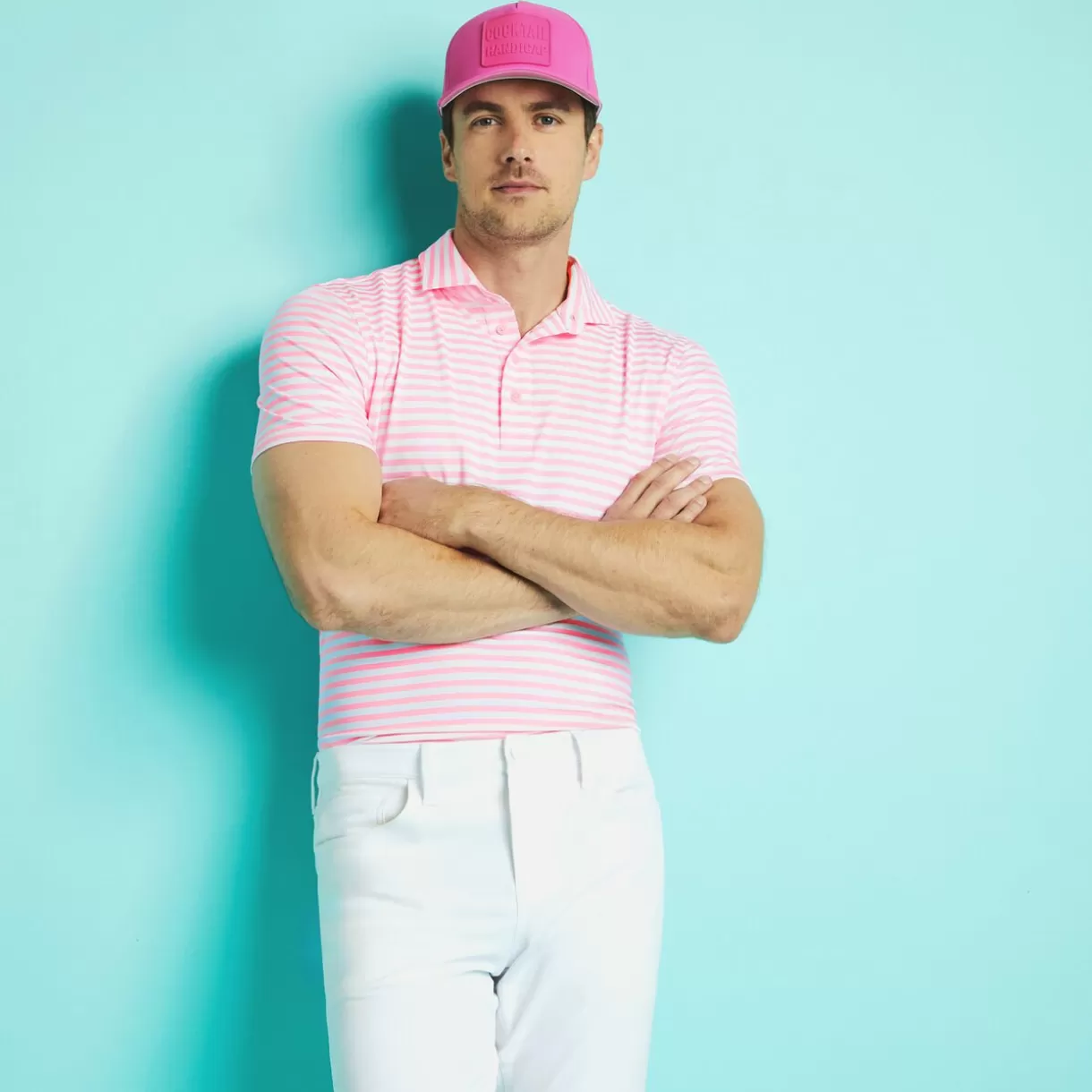 G/FORE Perforated Stripe Tech Jersey Modern Spread Collar Polo- Polos & Shirts